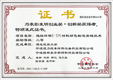 發(fā)明創(chuàng)業(yè)創(chuàng)新二等獎